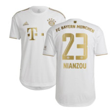 Youth 2022-2023 Bayern Munich Tanguy Nianzou 23 Away White Authentic Jersey
